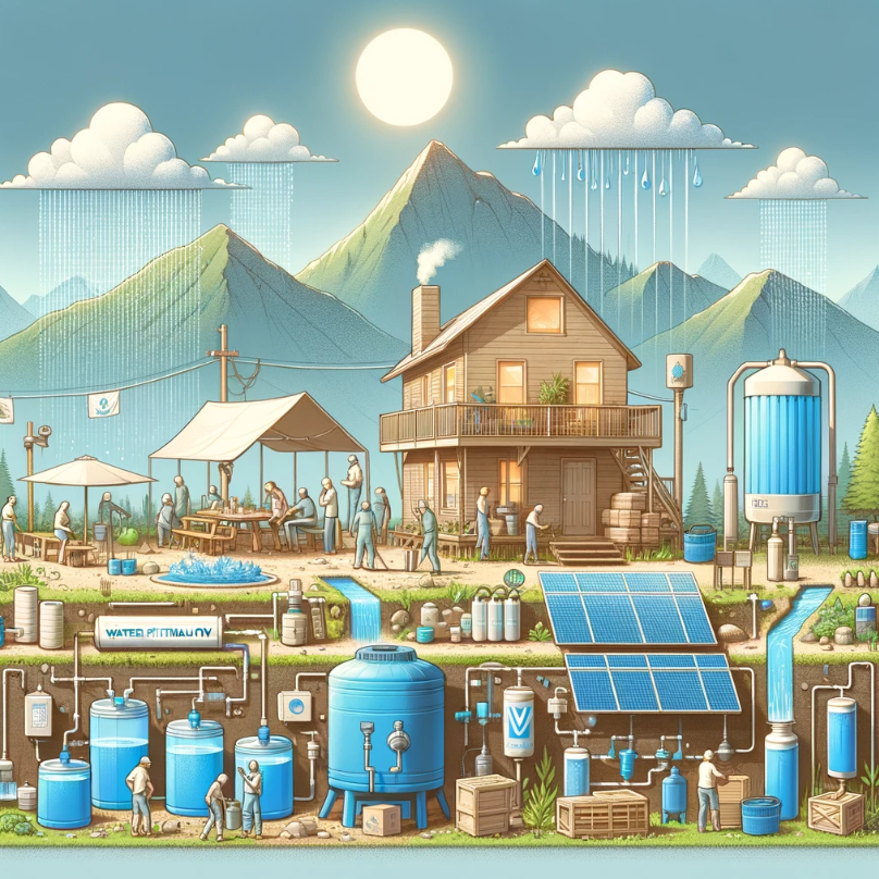 Water Collection and Purification and Storage for a Survival Community